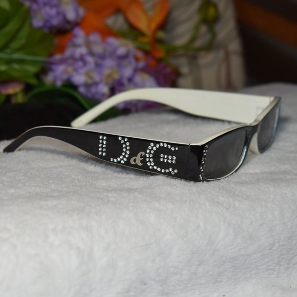 Dolce & Gabbana Accessories - VTG D&G Dolce & Gabbana B&W Bedazzled Sunglasses